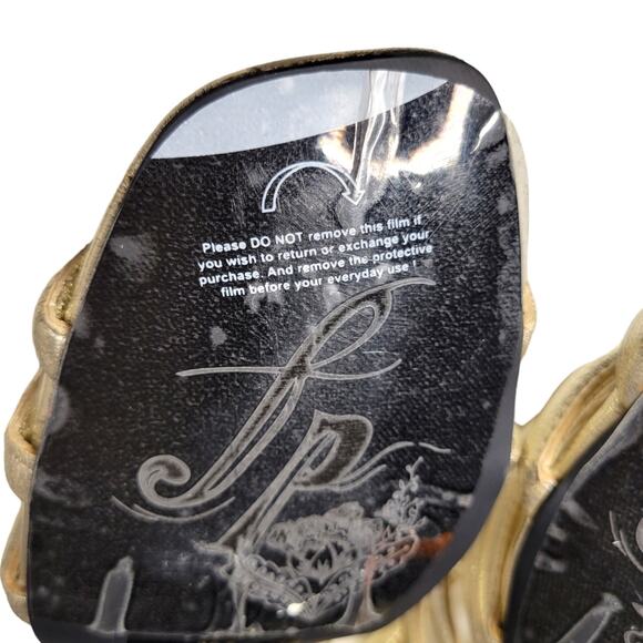 Free People Colette Cinched Block Heel in Metallic Gold Size 36.5 - Picture 10 of 13